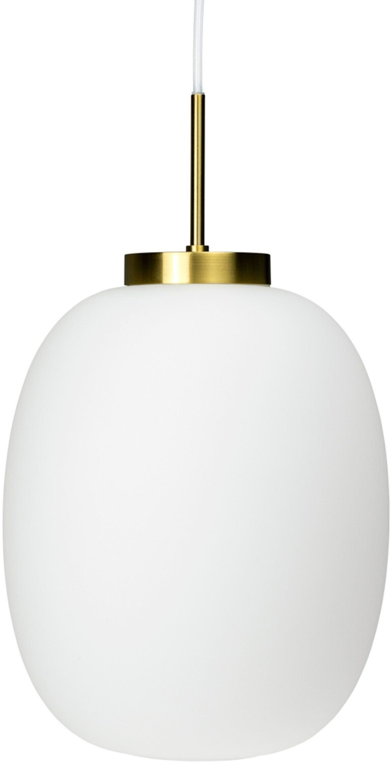 Dyberg Larsen DL39 pendant light - opal - brass - height 30 cm - Ø 25 cm