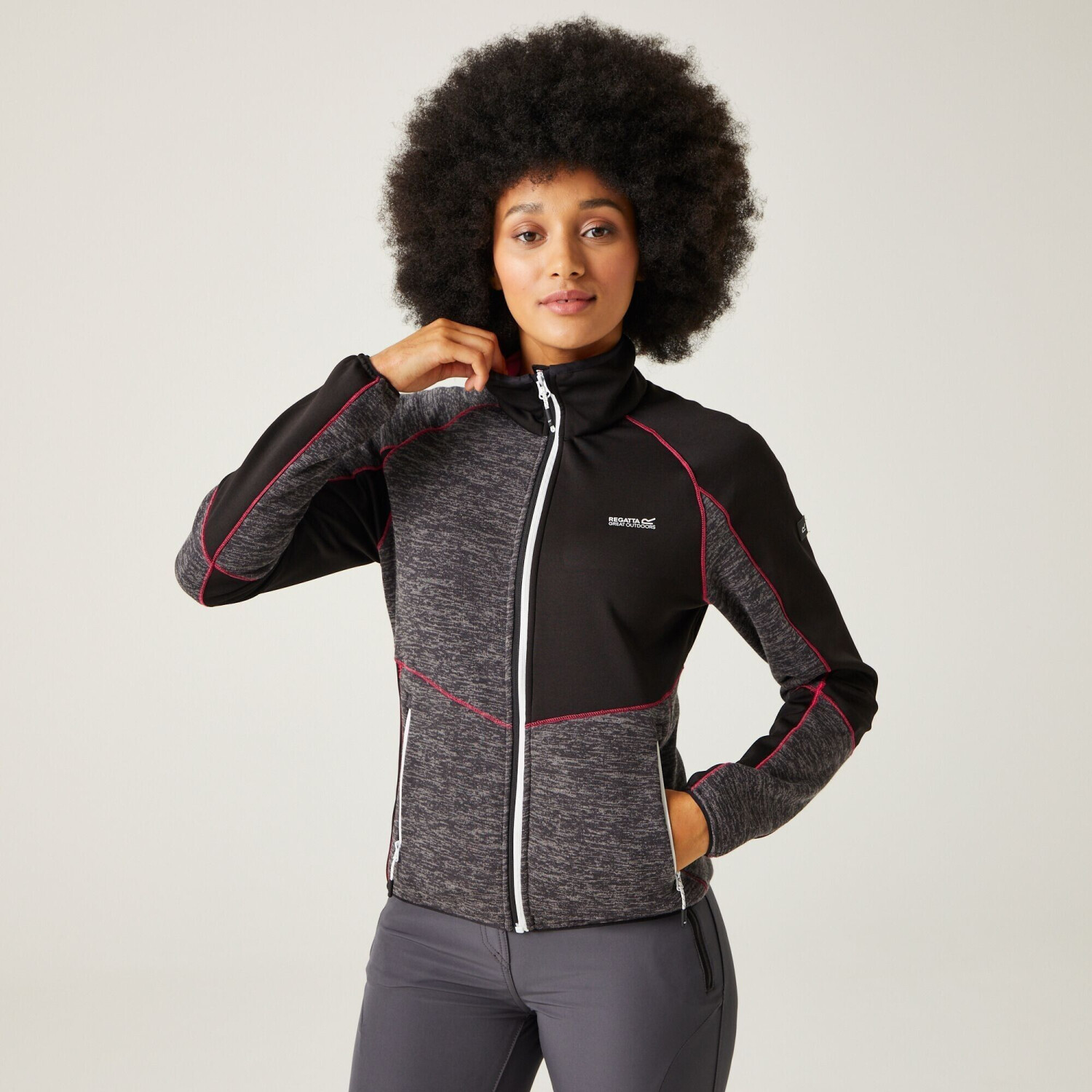 Regatta Women's Lindalla Vii Full Zip Fleece (RWA621) seal grey marl black pink potion