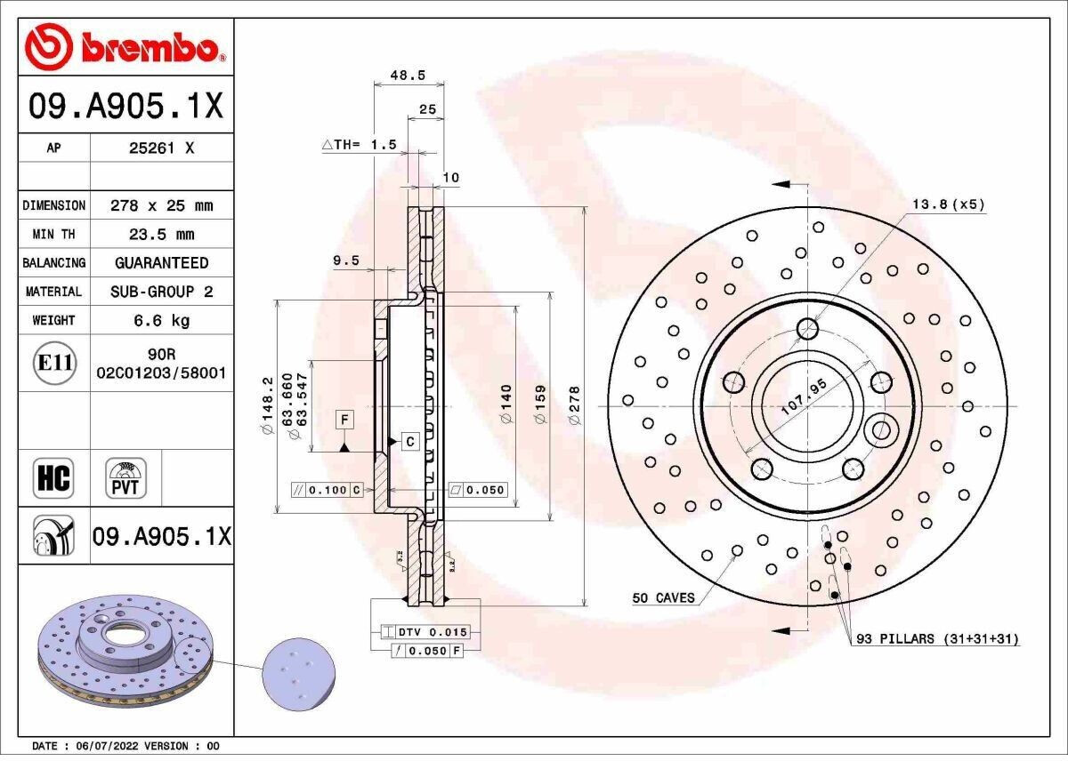 Brembo 09.A905.1X