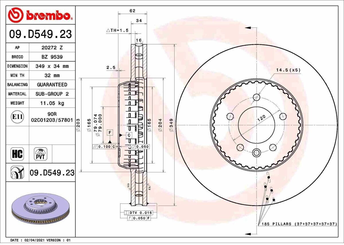 Brembo 09.D549.23