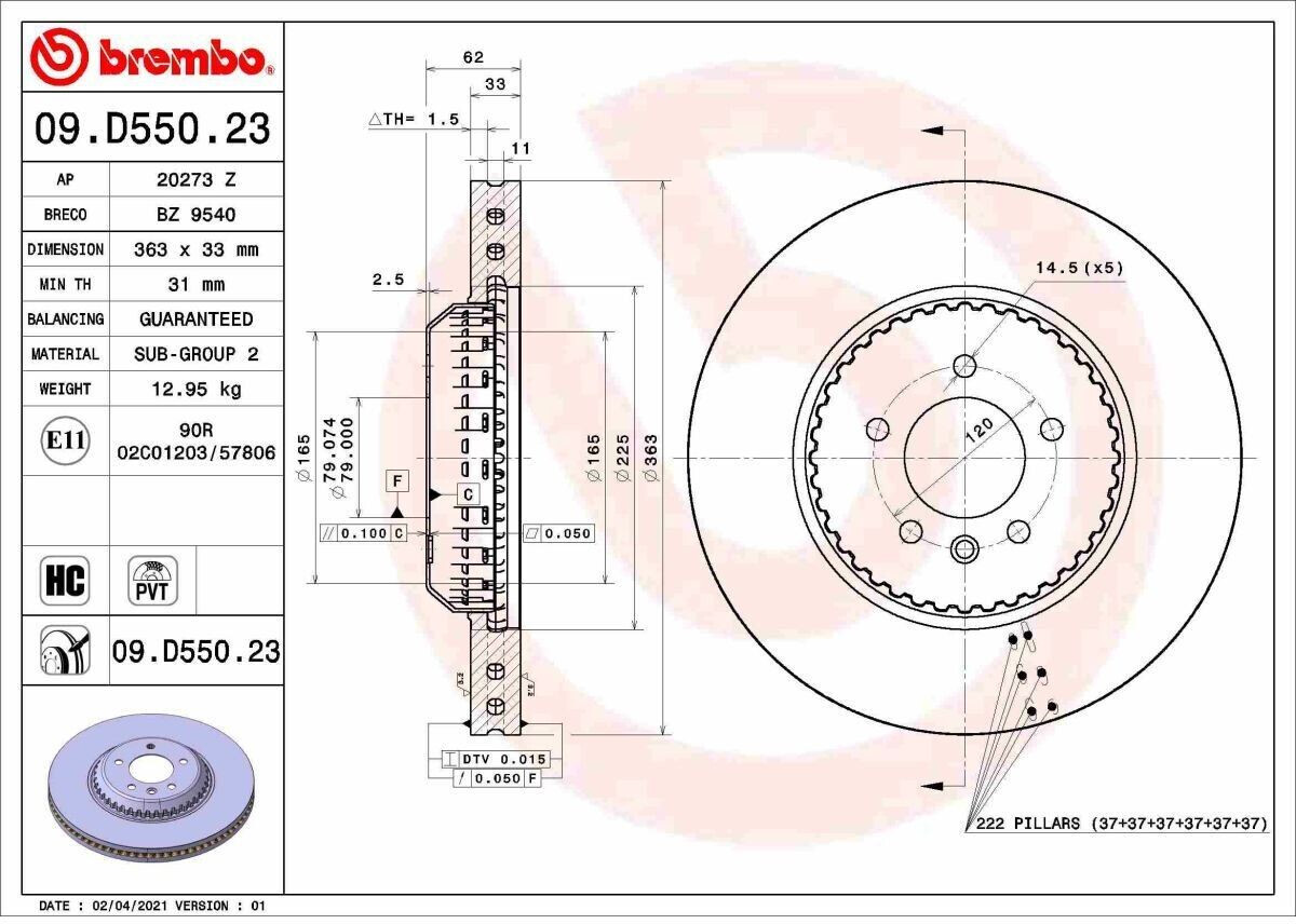 Brembo 09.D550.23