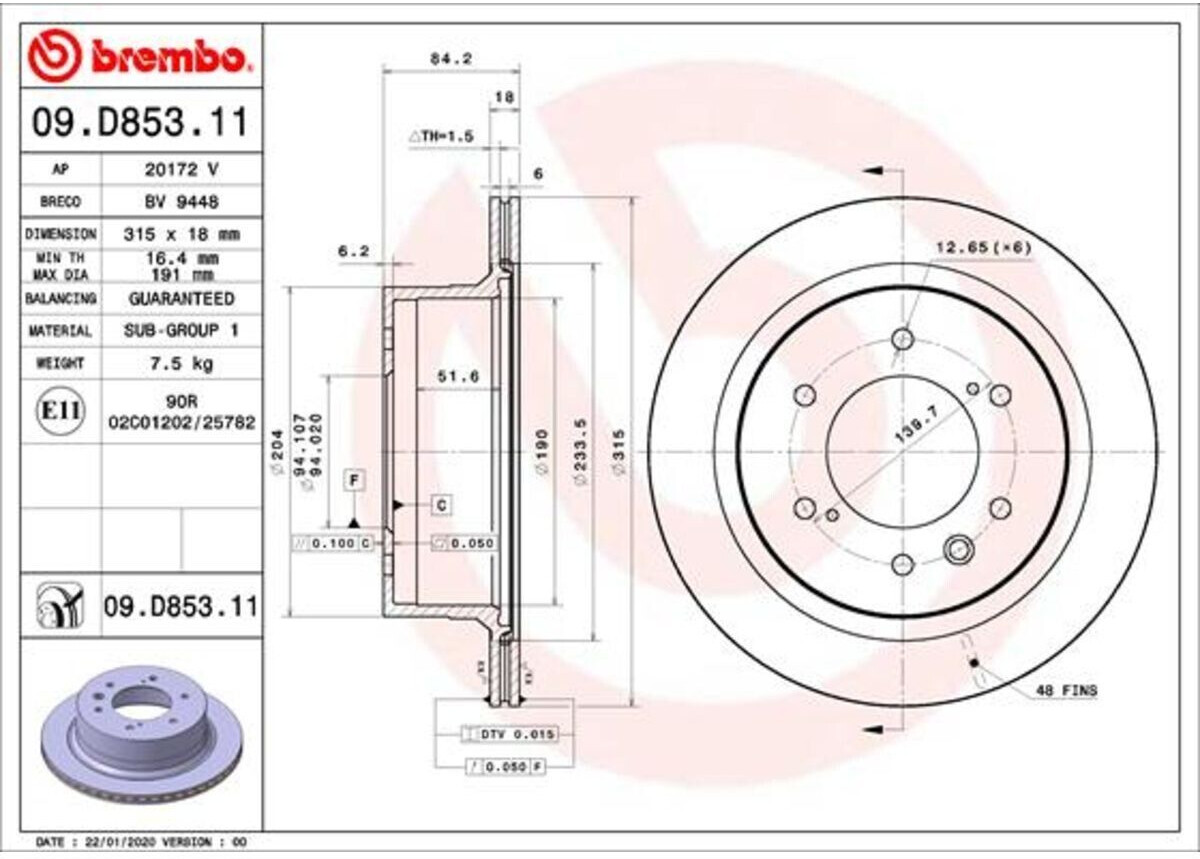 Brembo 09.D853.11