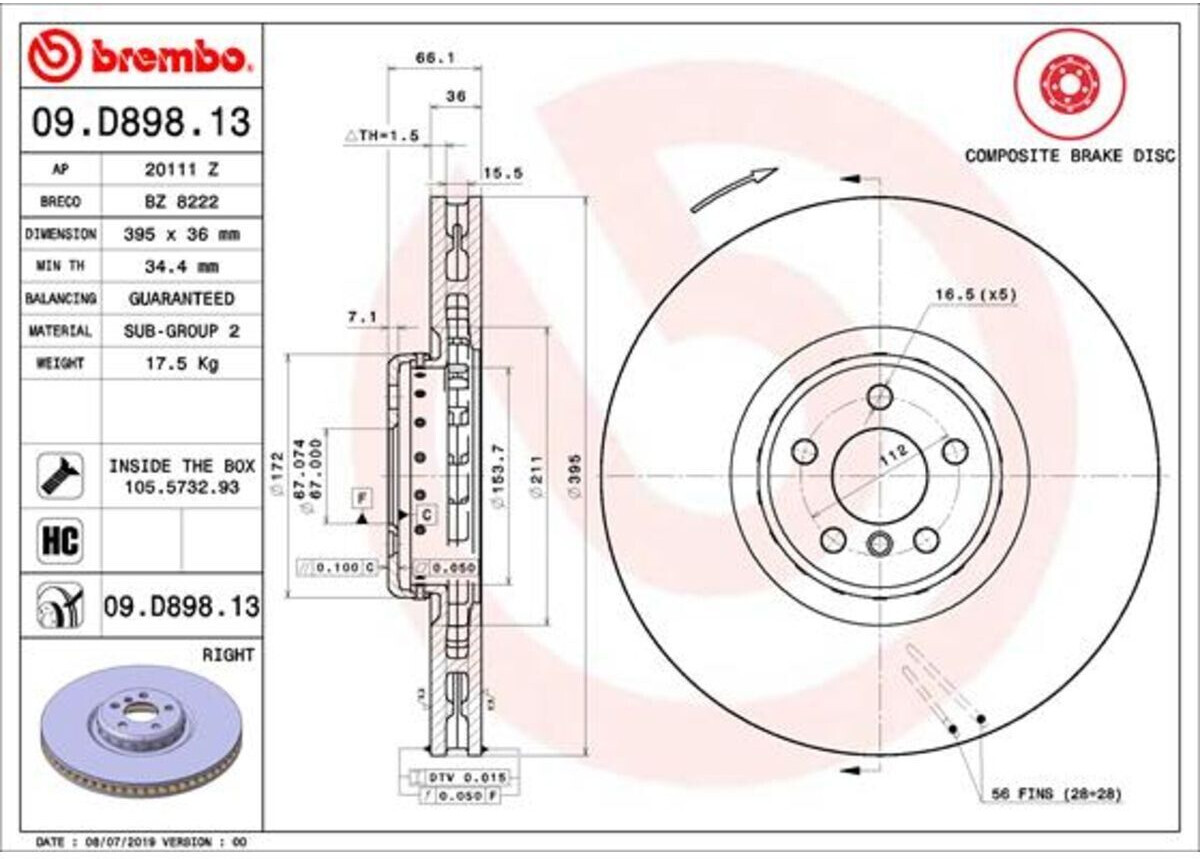 Brembo 09.D898.13