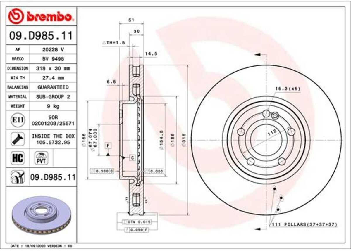 Brembo 09.D985.11