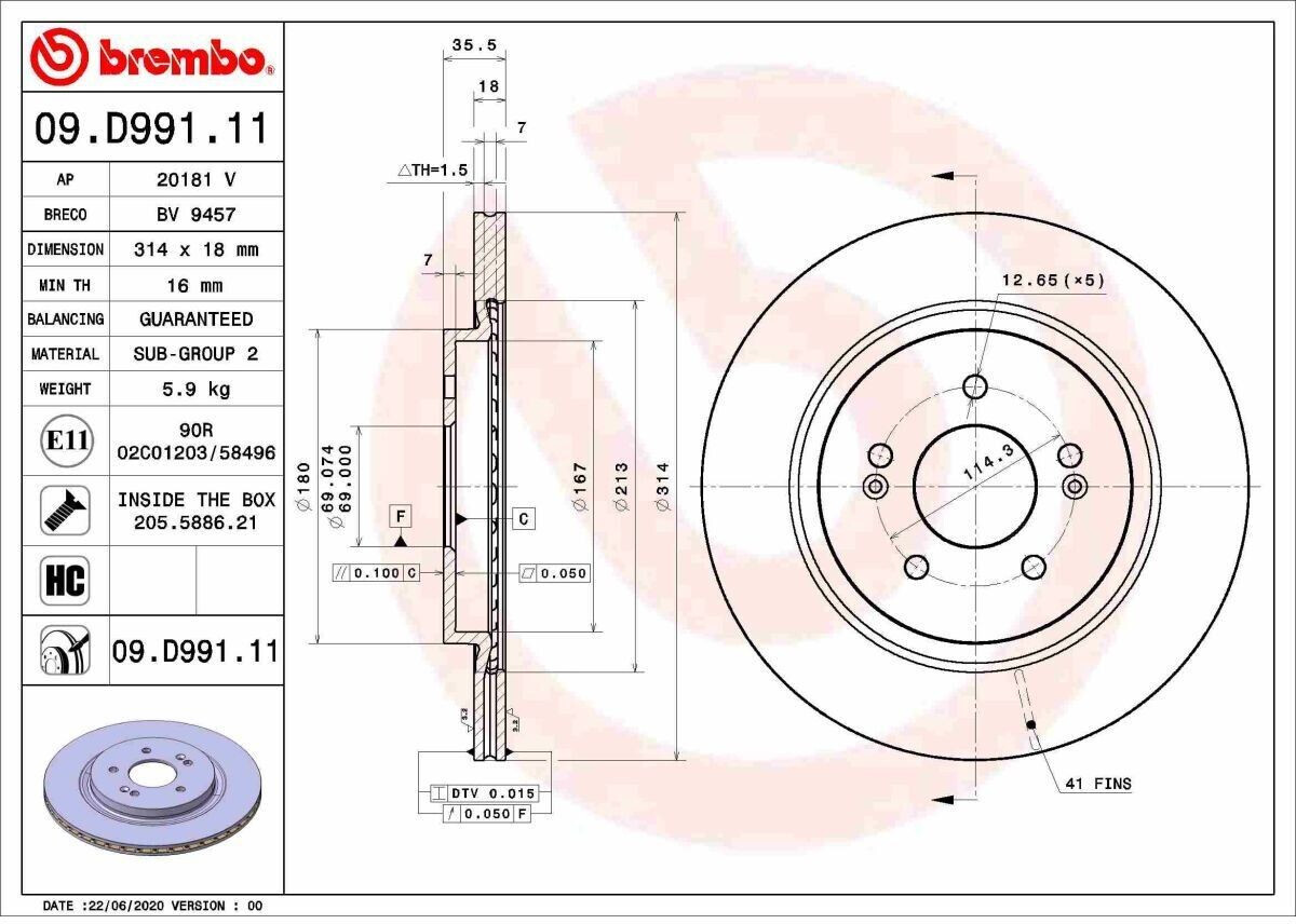 Brembo 09.D991.11