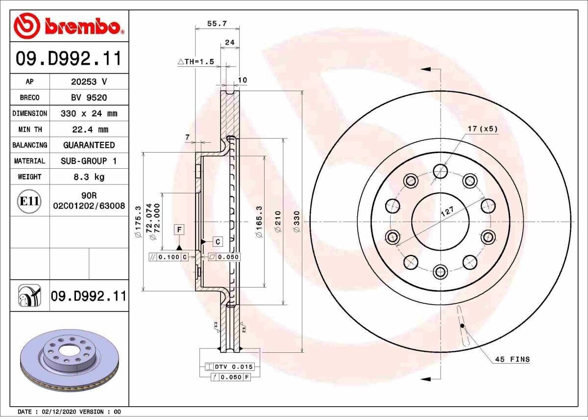 Brembo 09.D992.11