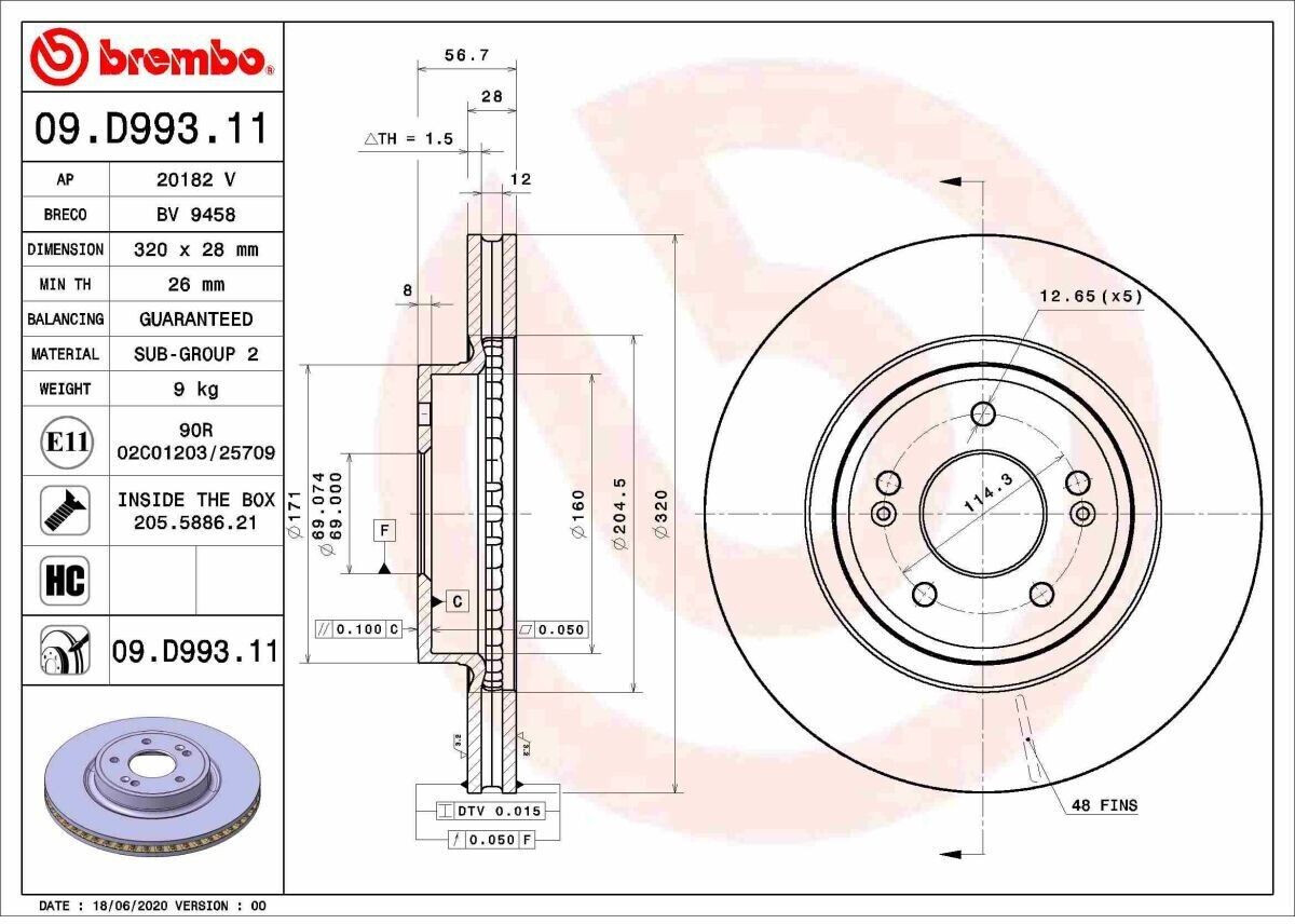 Brembo 09.D993.11