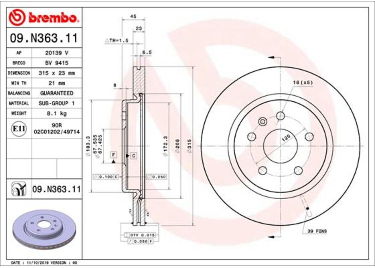 Brembo 09.N363.11
