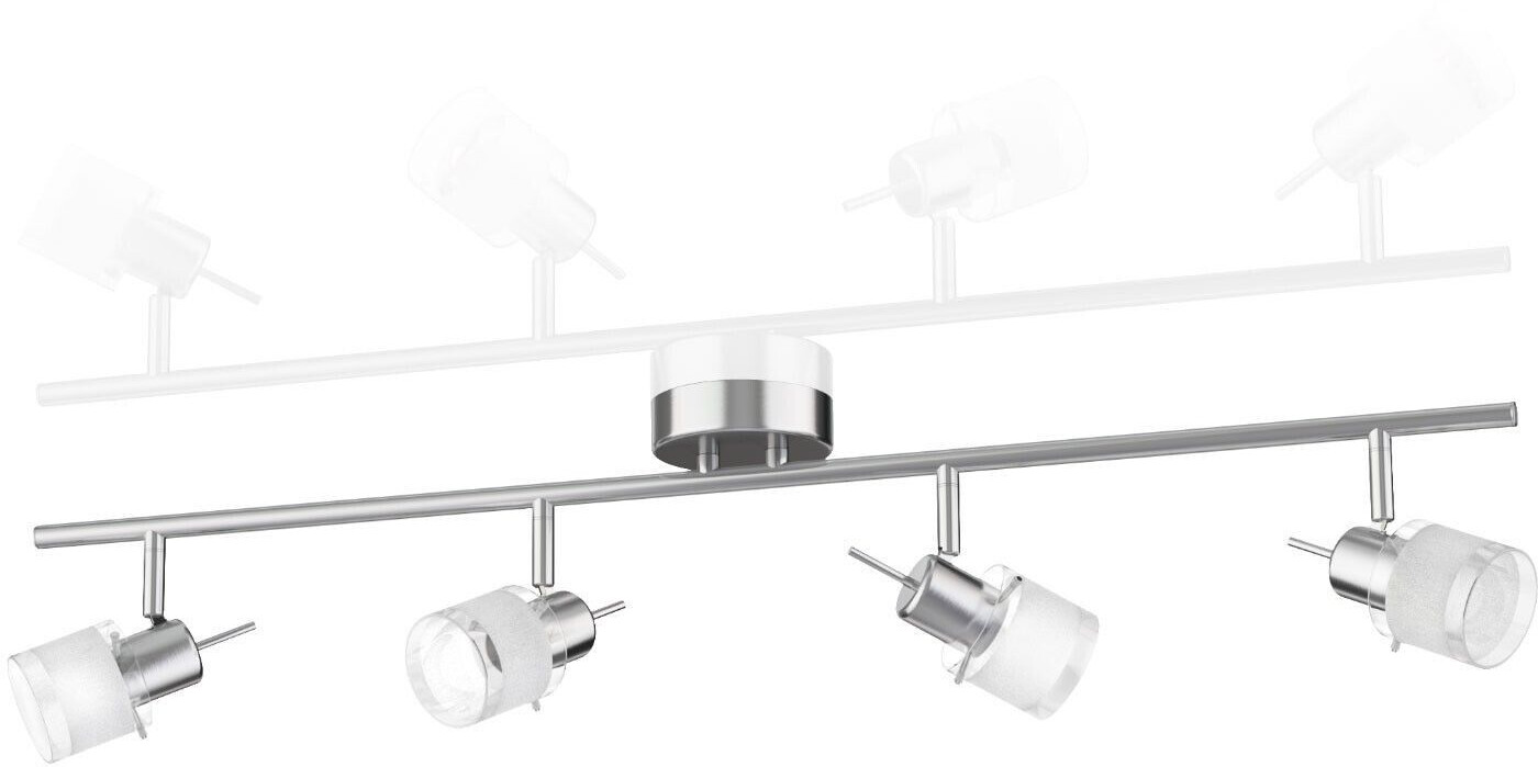 ledscom.de Ceiling light MIRAS, 4-bulb, matt stainless steel, 4x GU10 max. 25W