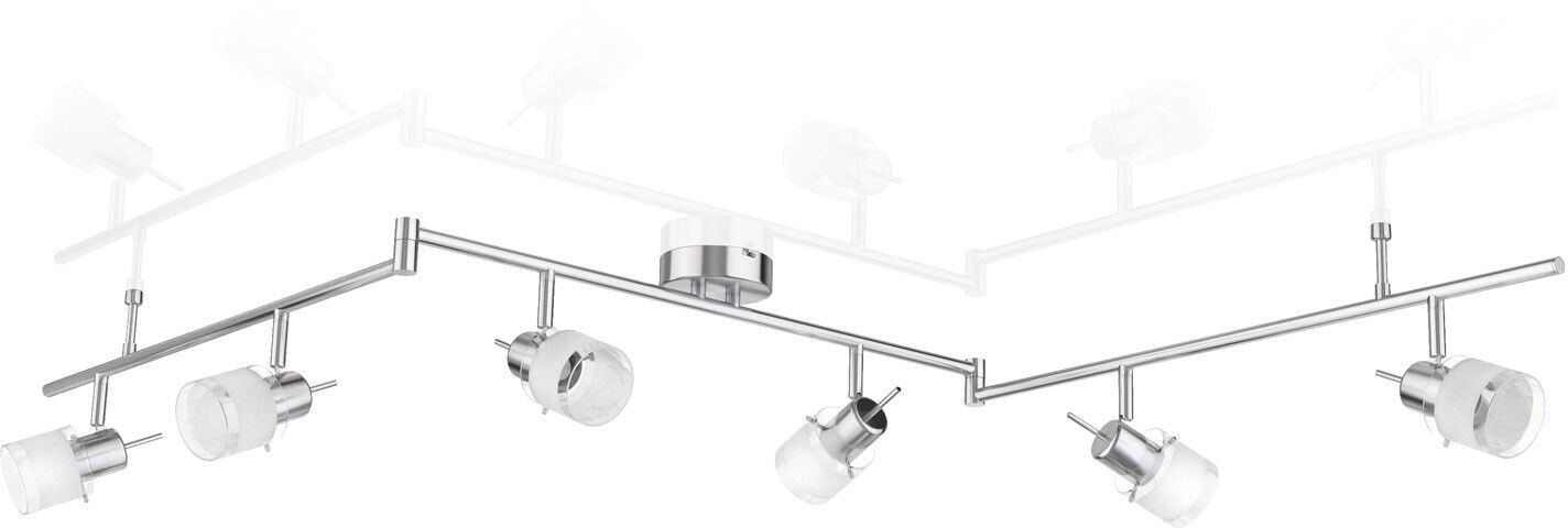 ledscom.de Ceiling light MIRAS, 6-bulb, matt stainless steel, 6x GU10 max. 25W