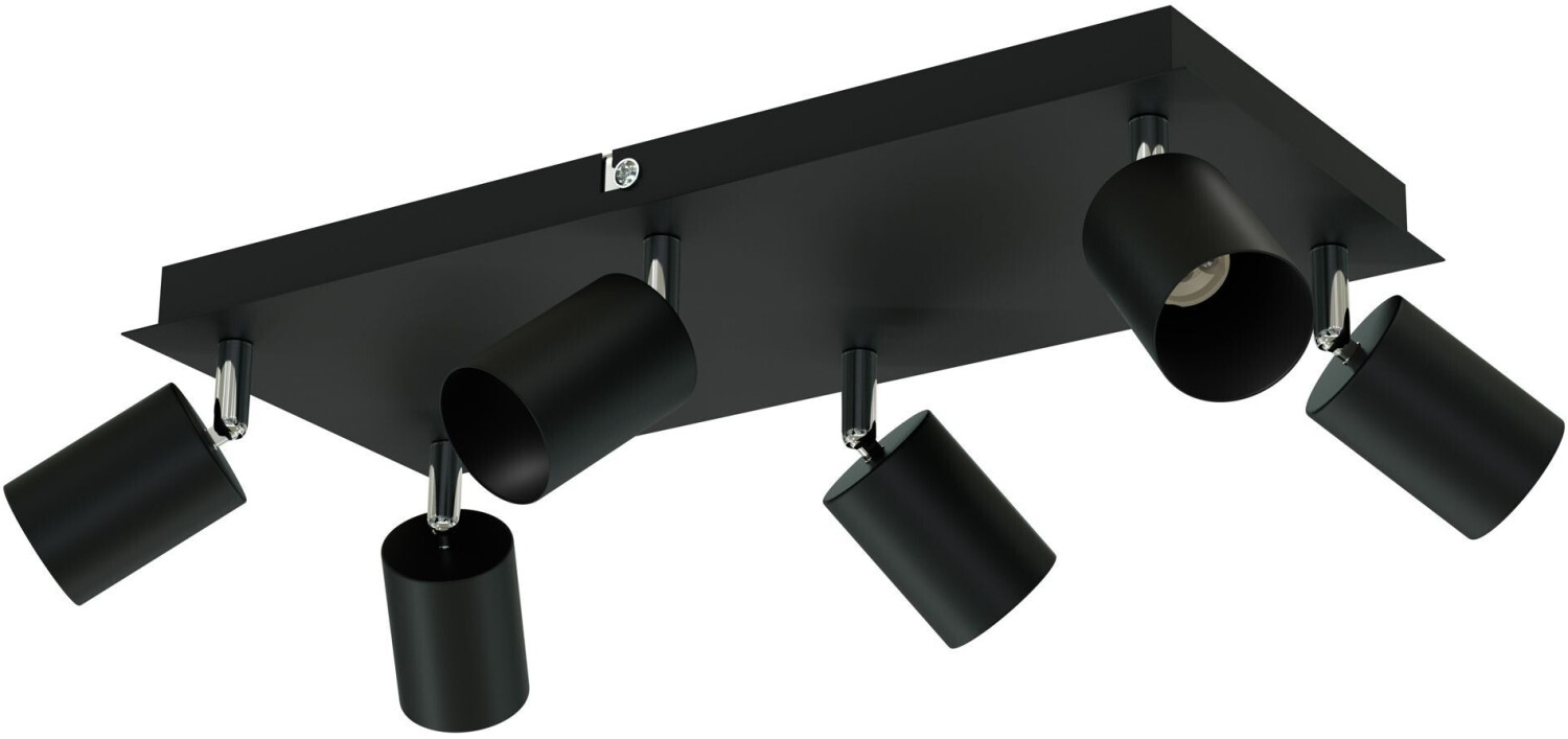 ledscom.de Ceiling light WAIKA, 6-bulb, matt black, 6x GU10 max. 60W