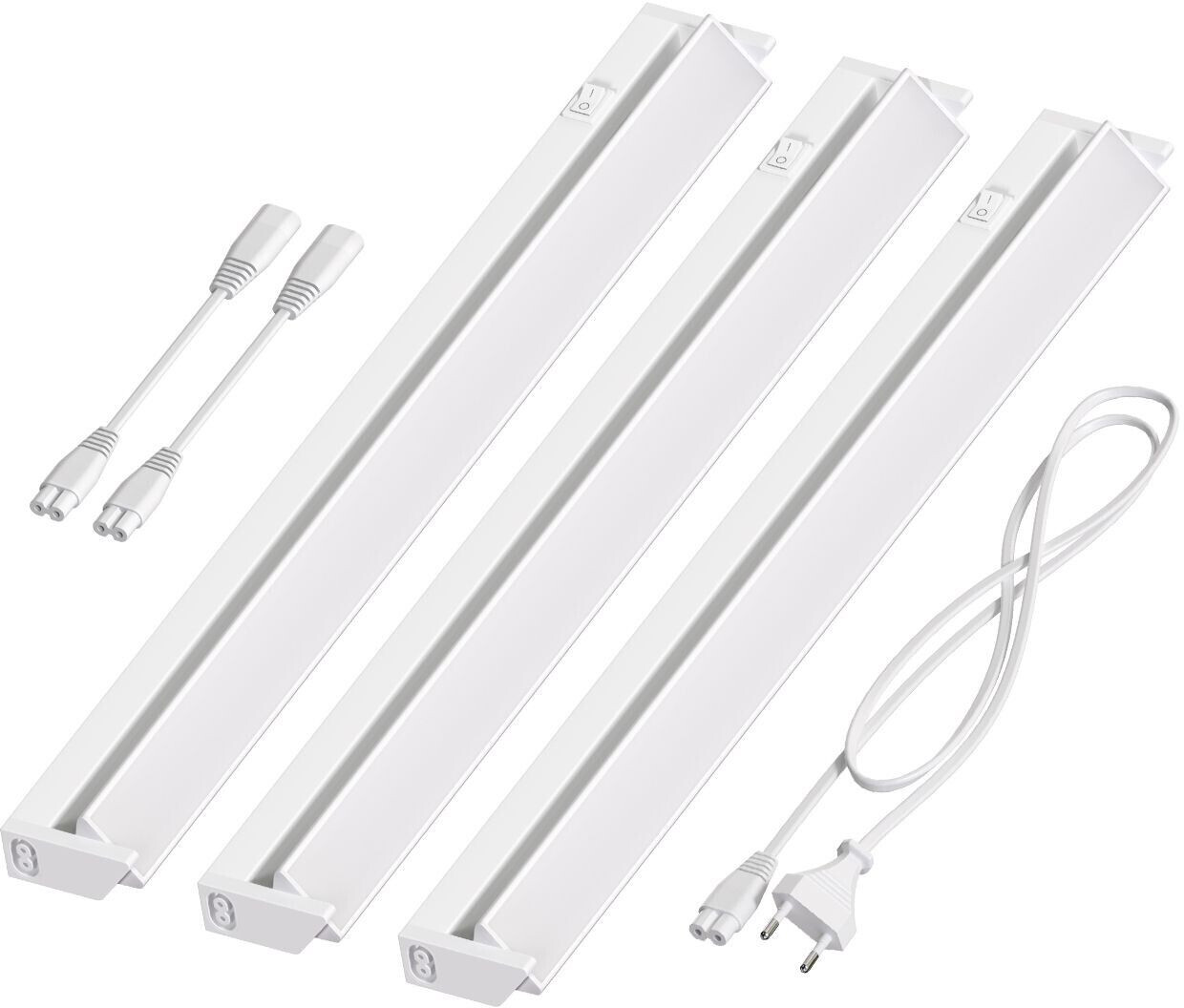 ledscom.de LED Under cabinet light LIWO 58cm, swiveling, 1080lm each, white, set of 3