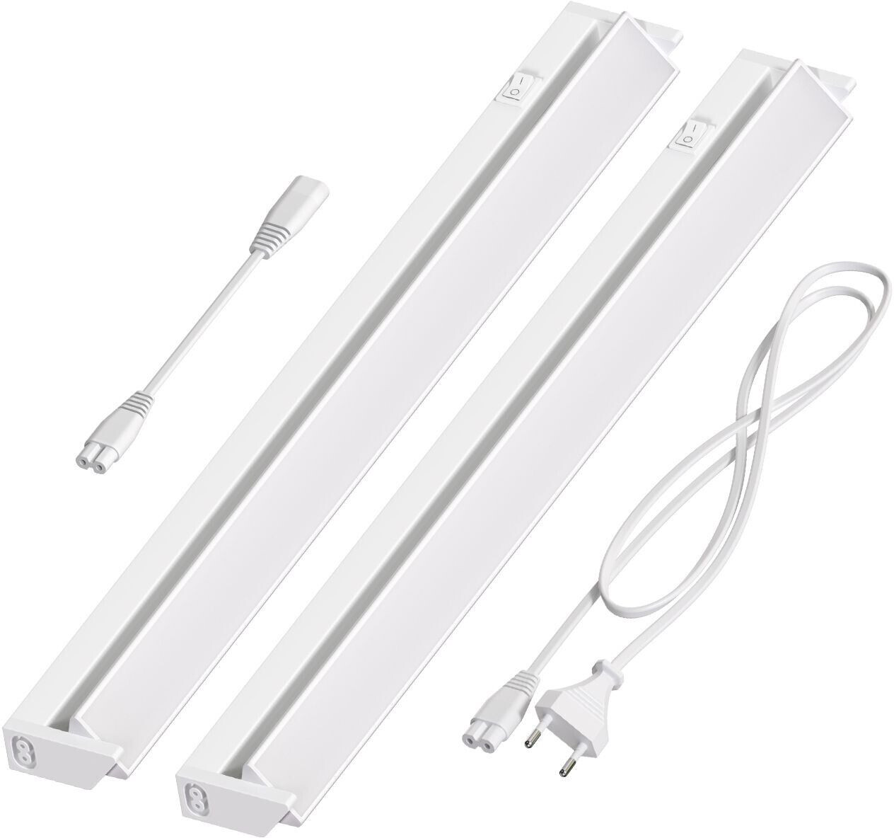 ledscom.de LED under cabinet light LIWO 58cm, swiveling, 979lm each, warm white, set of 2