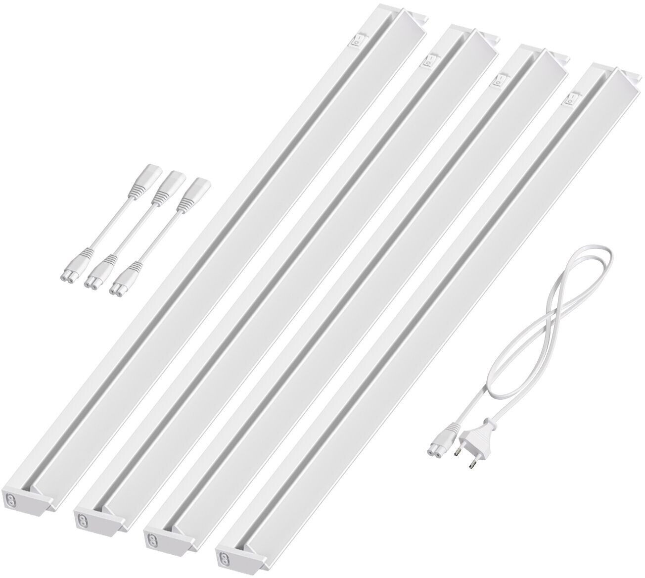 ledscom.de LED under-cabinet light LIWO 91cm, swiveling, 1517lm each, white, set of 4
