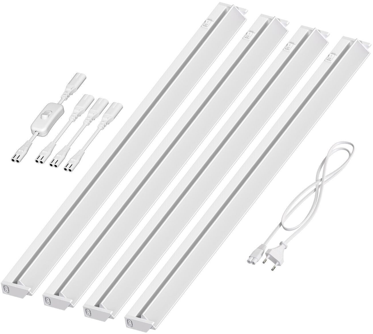 ledscom.de LED under cabinet light LIWO 91cm, swiveling, with switch, 57.6508W, 1517lm each, white, set of 4