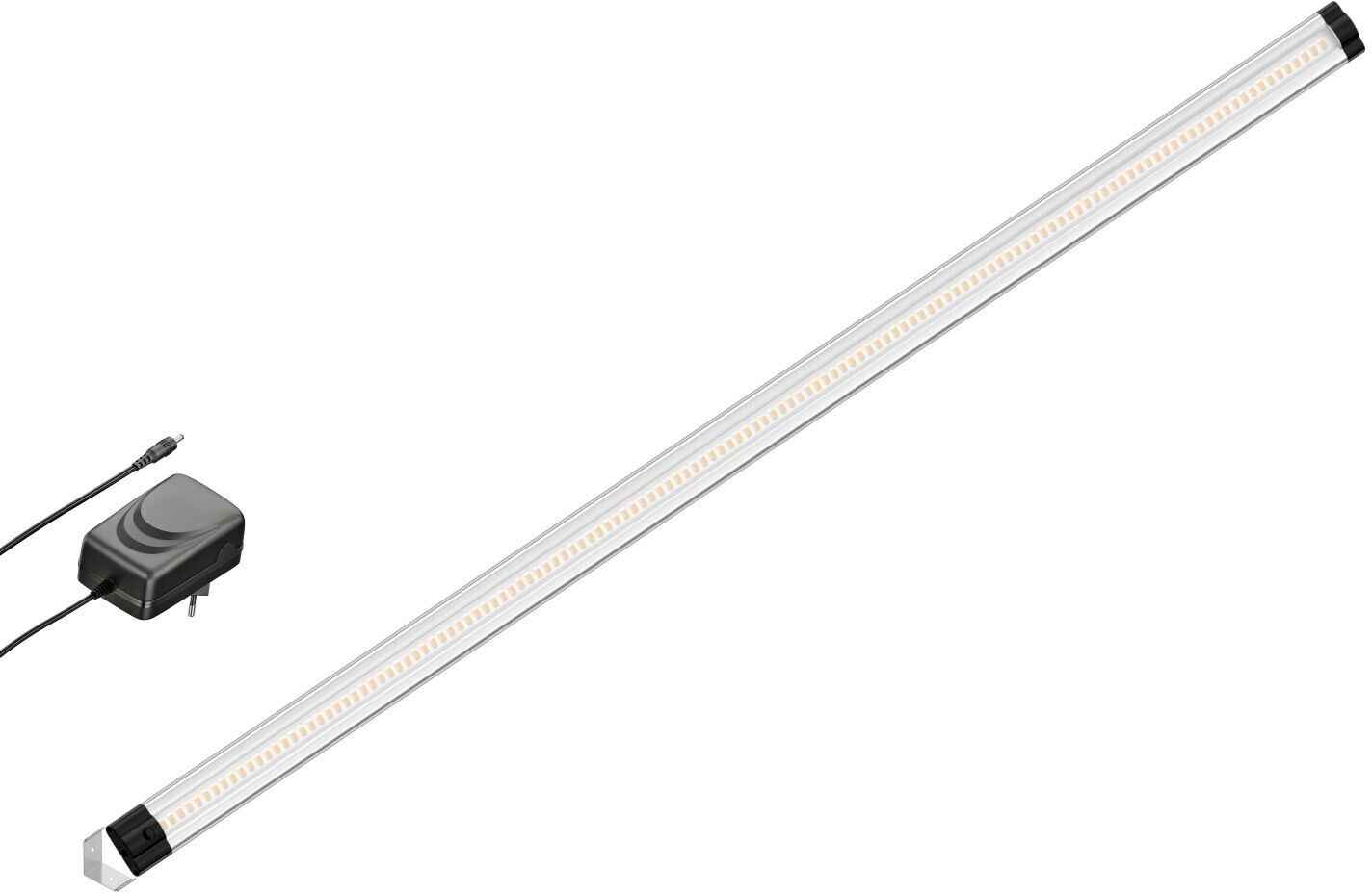 ledscom.de LED under-cabinet light SIRIS, corner mounting, flat, 90cm, 1044lm, white