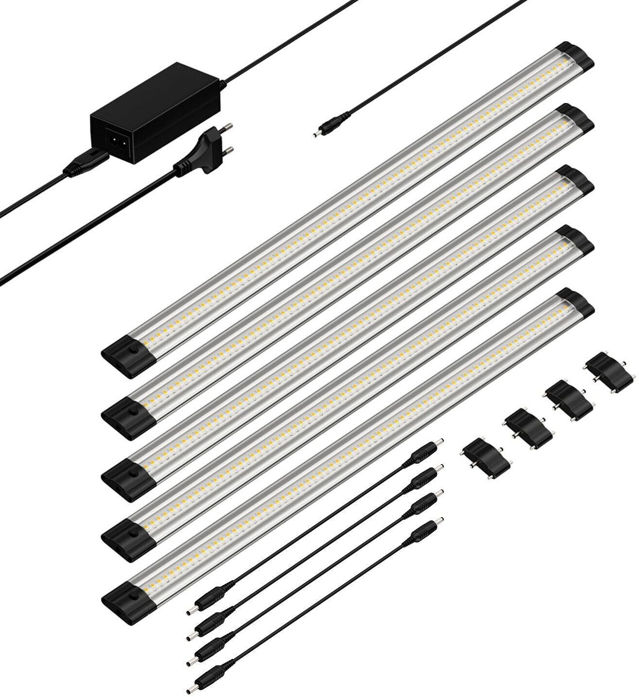 ledscom.de LED under-cabinet light SIRIS, flat, 50cm each, 655lm each, white, set of 5