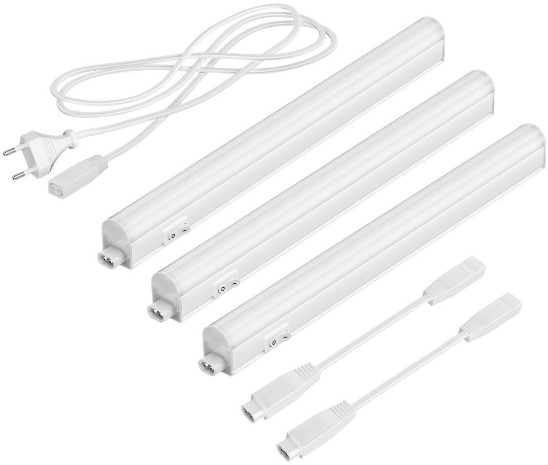 ledscom.de LED under-cabinet lights Rigel, 31.3cm each, 397lm each, warm white, set of 3