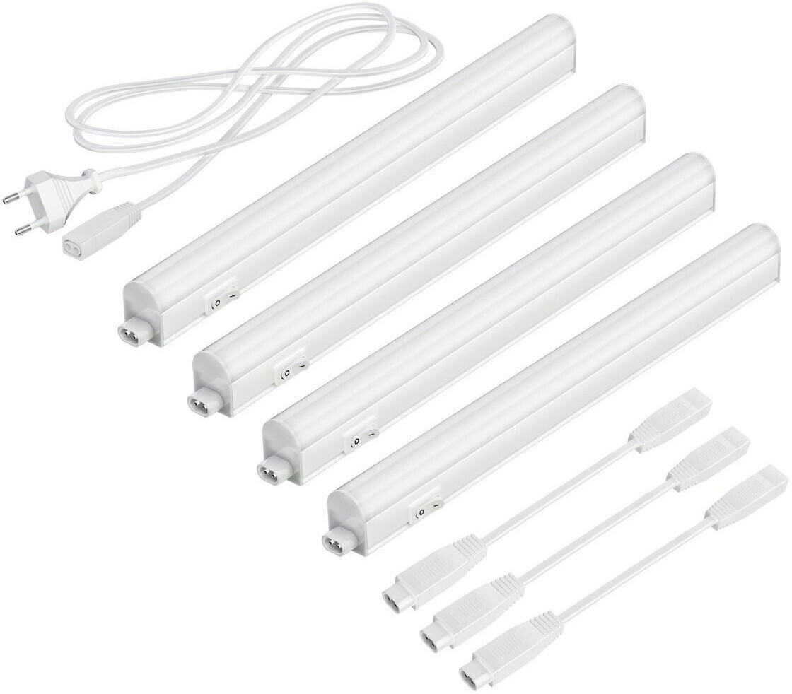 ledscom.de LED Rigel under-cabinet lights, 31.3cm each, 397lm each, warm white, set of 4
