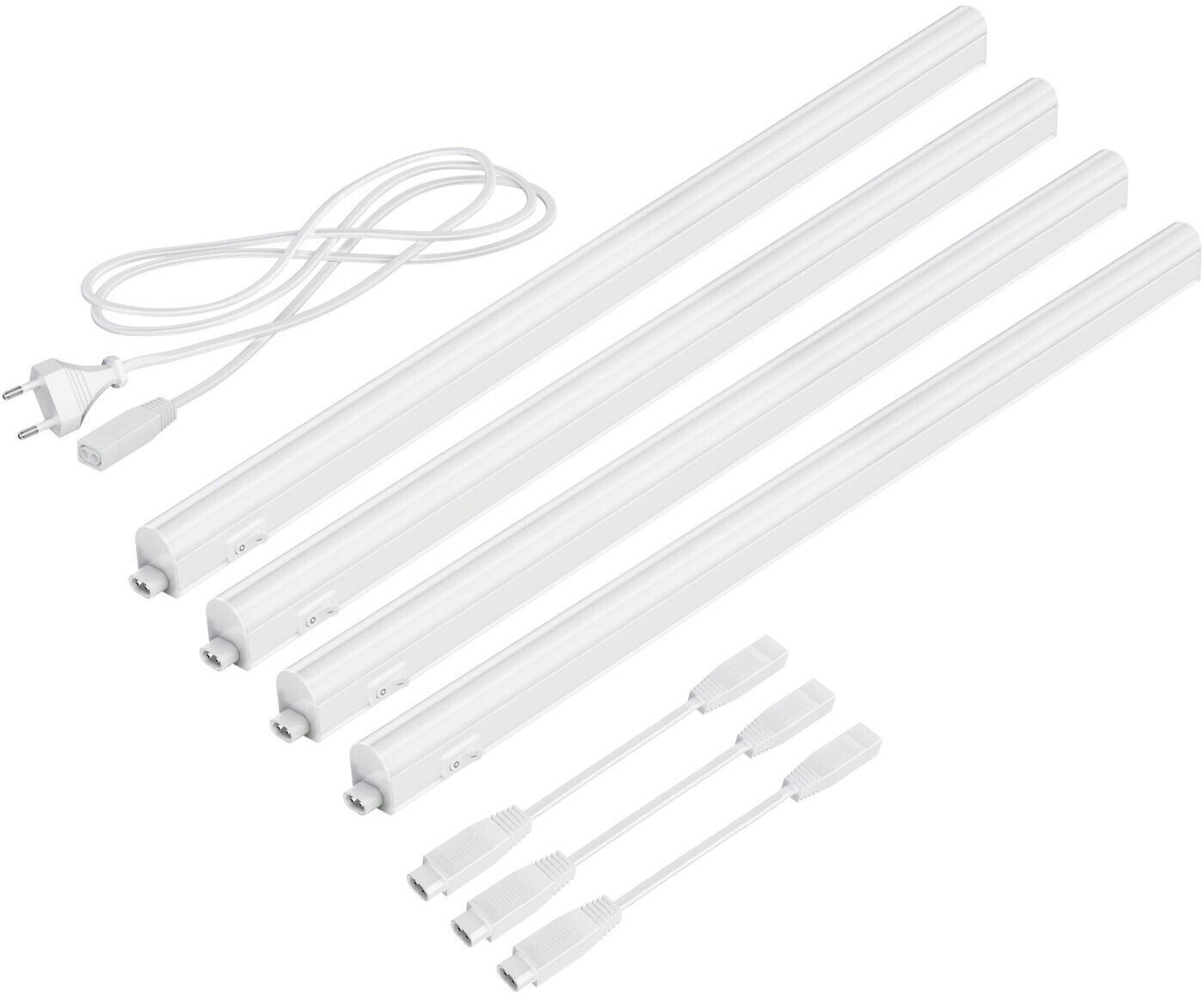 ledscom.de LED under-cabinet lights Rigel, 57.3cm each, 790lm each, warm white, Set of 4