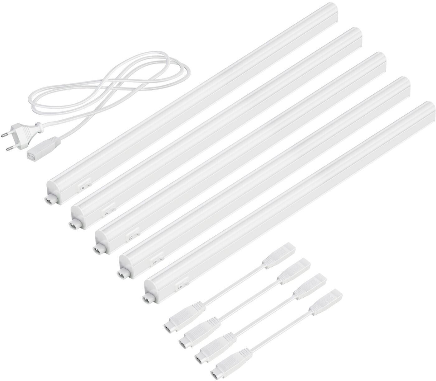 ledscom.de LED under-cabinet lights Rigel, 57.3cm each, 790lm each, warm white, set of 5