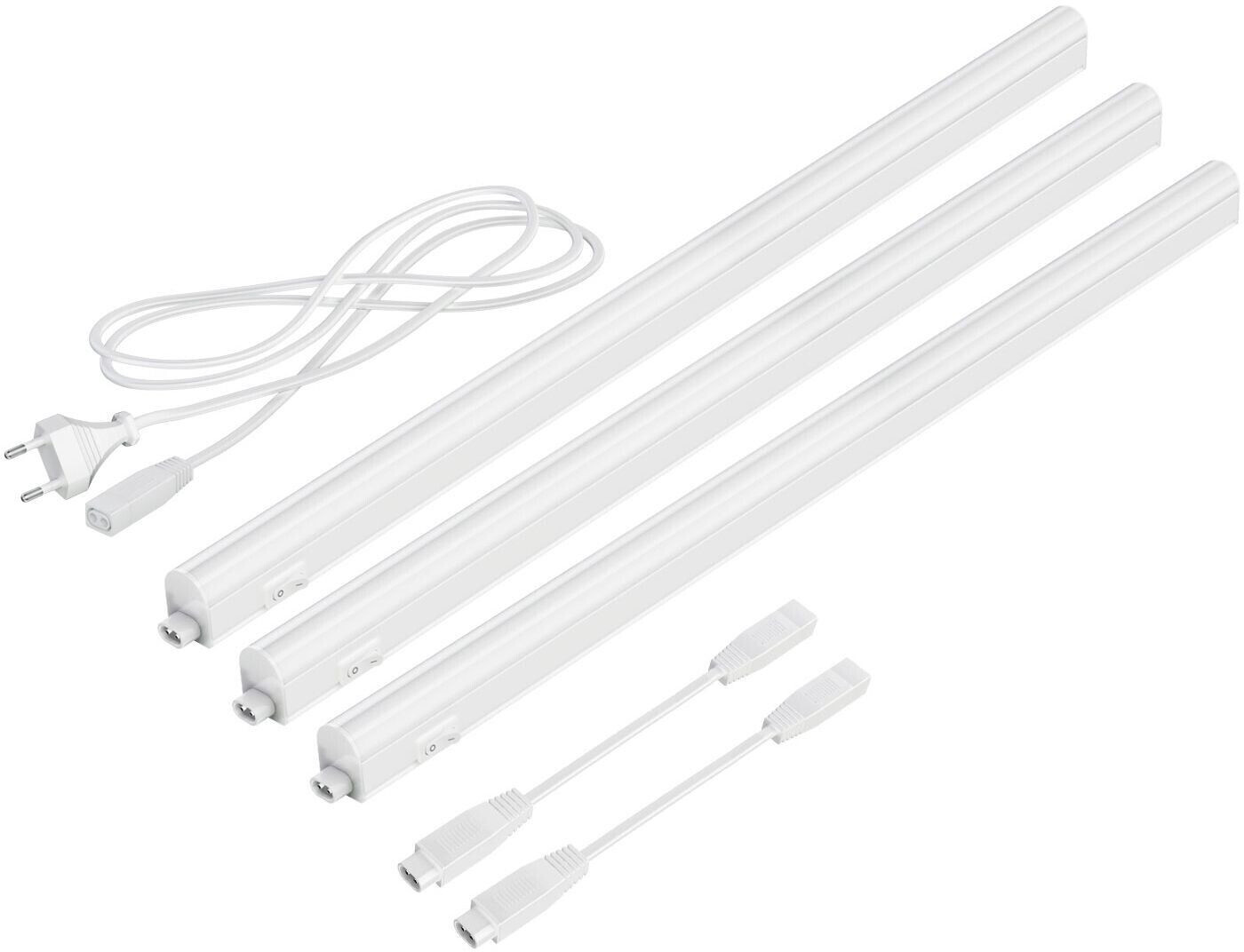 ledscom.de LED under-cabinet lights Rigel, 57.3cm each, 880lm each, white, set of 3