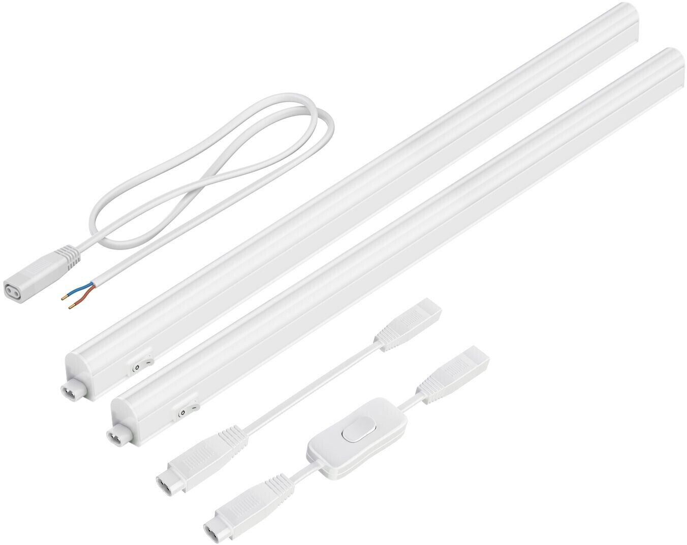 ledscom.de LED under-cabinet lights Rigel, 57.3cm each, with switch (white, 15.518W, 880lm each, 130°) Set of 2