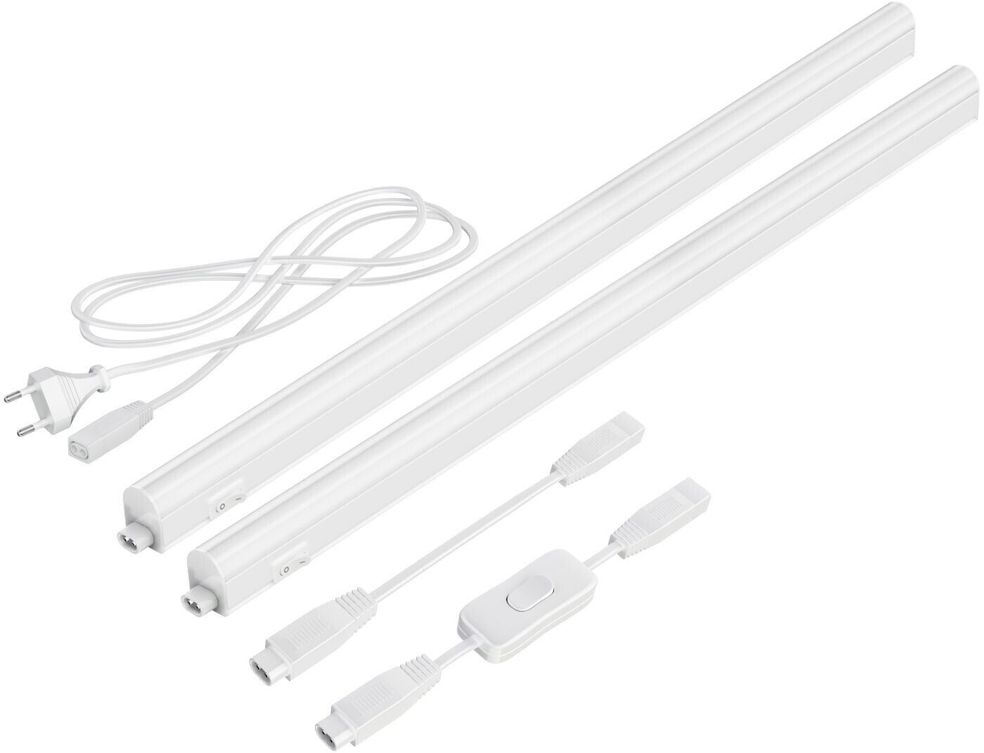 ledscom.de LED under-cabinet lights Rigel, each 57.3cm, with switch, each 880lm, white, set of 2