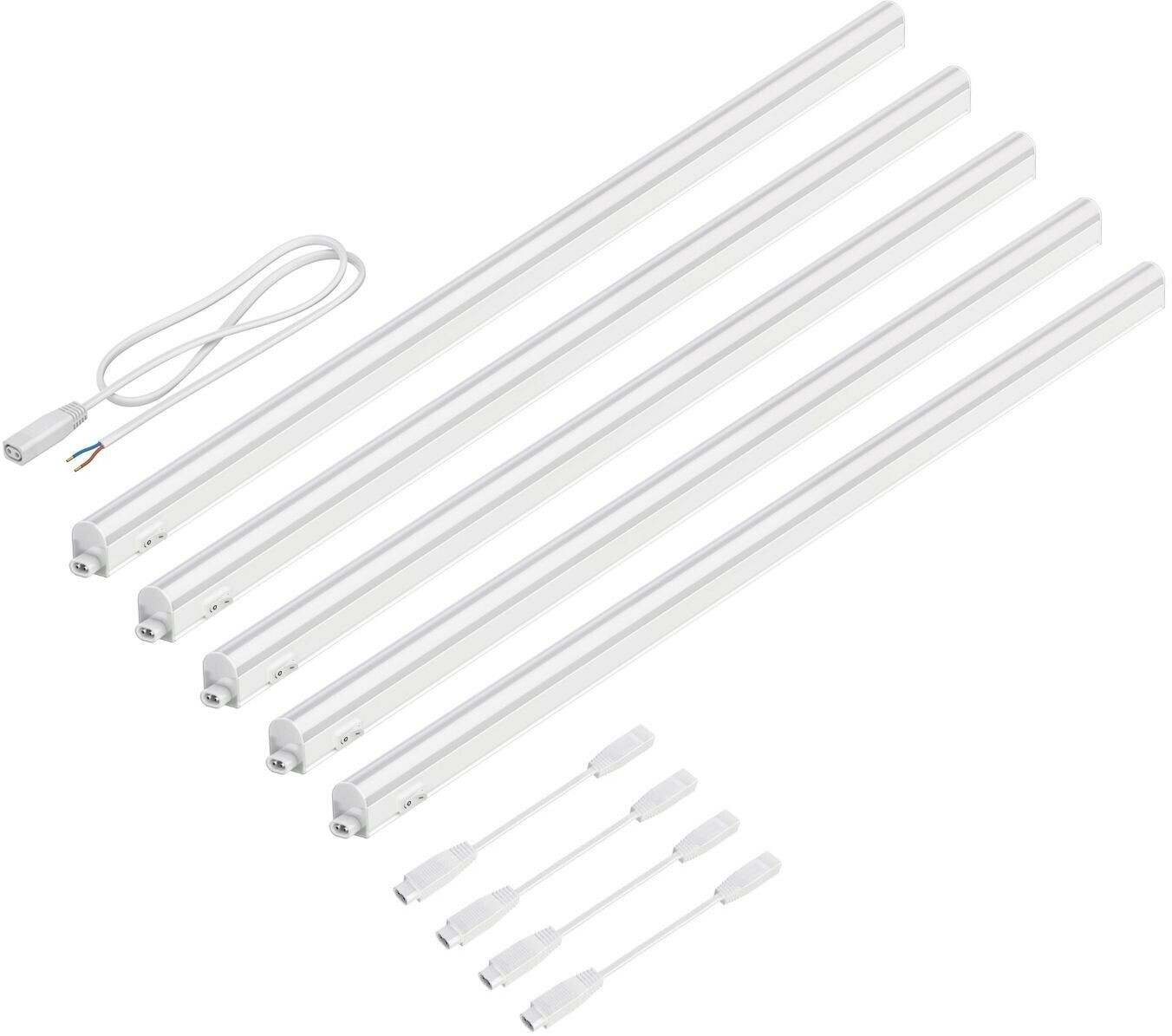 ledscom.de LED under-cabinet lights Rigel, 87.3cm each (white, 53.05W, 1118lm each, 130°) Set of 5