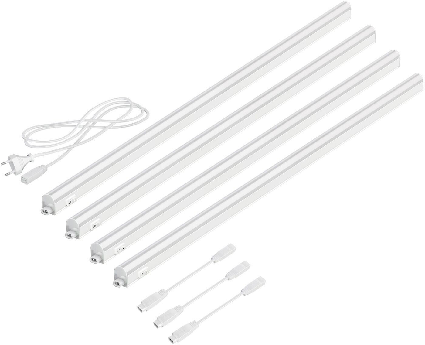 ledscom.de LED under-cabinet lights Rigel, 87.3cm each, 1002lm each, warm white, set of 4
