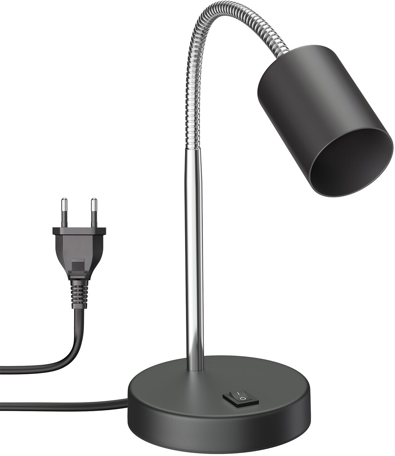 ledscom.de Table lamp WAIKA, gooseneck, switch, black, 1x GU10 max. 60W