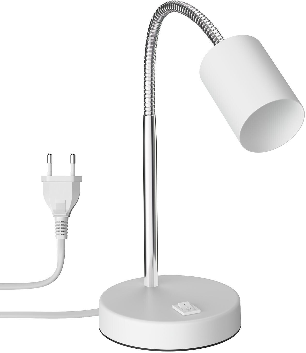 ledscom.de Table lamp WAIKA, gooseneck, switch, white, 1x GU10 max. 60W