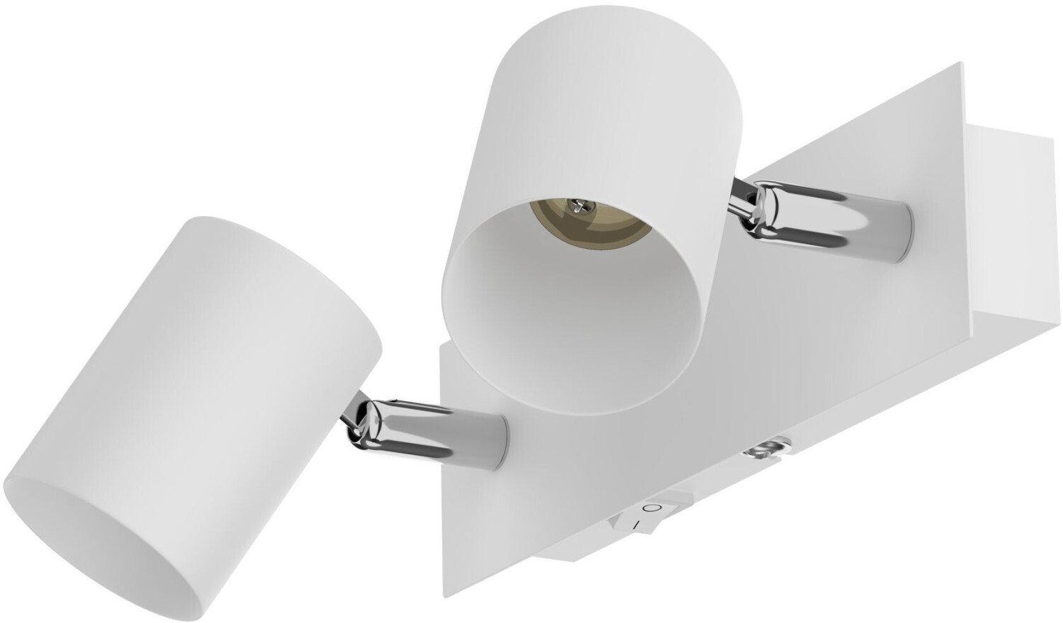 ledscom.de Wall light WAIKA, 2-flame, switch, matt white, square, 2x GU10 max. 60W