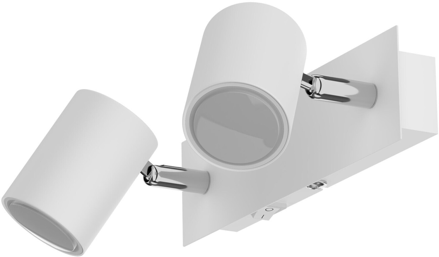 ledscom.de Wall spot WAIKA, two-bulb, with switch, matt white, incl. LED GU10 lamps, 450lm warm white each