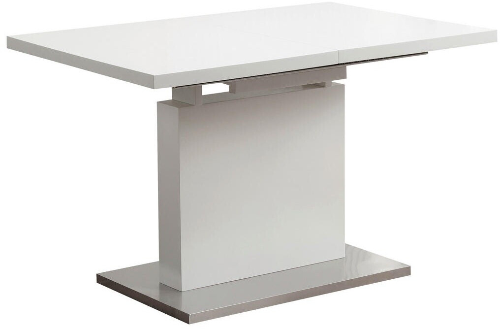 Hela Elvira Esstisch Ausziehbar - Hochglanz Weiß Mit Glas 120-160cm