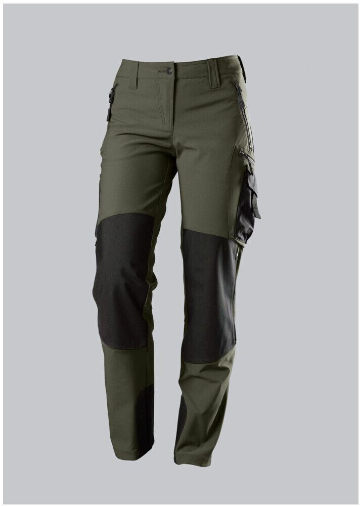 BP SuperStretch-Workpants with knee pockets Lady oliv/black
