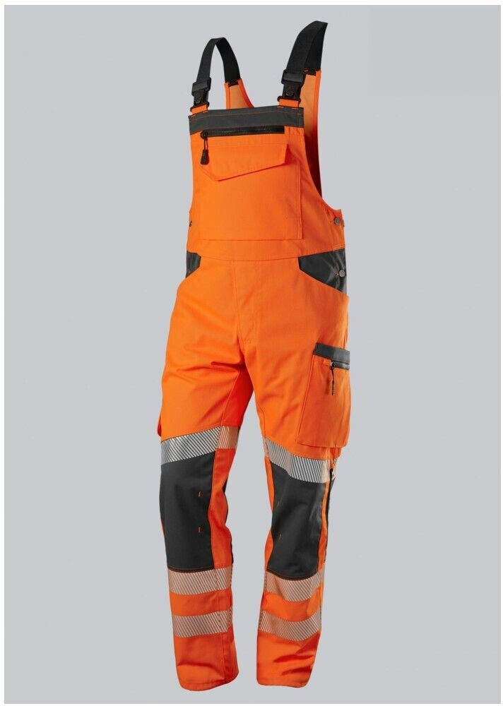 BP Stretch-Dungarees with knee pockets orange/anthracite