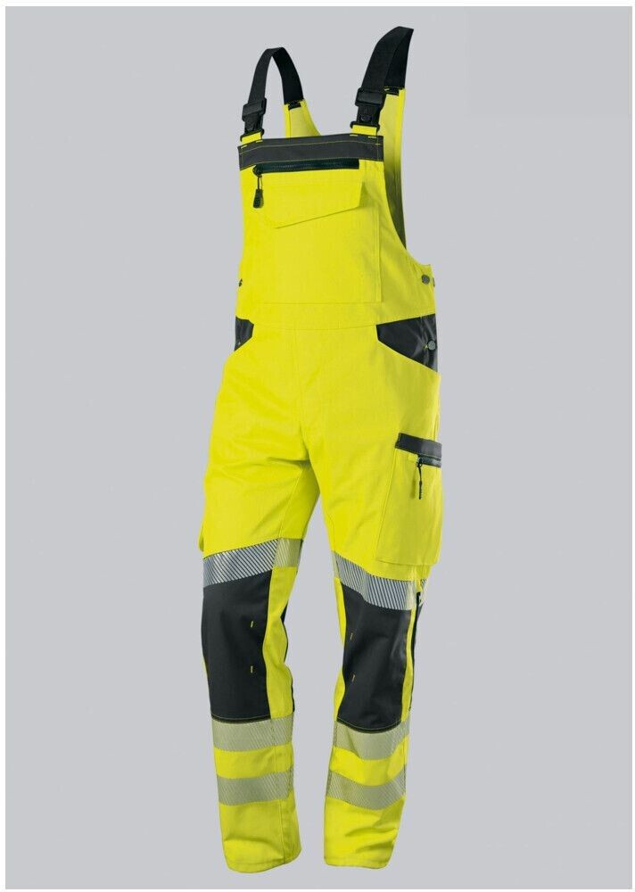 BP Stretch-Dungarees with knee pockets yellow/anthracite