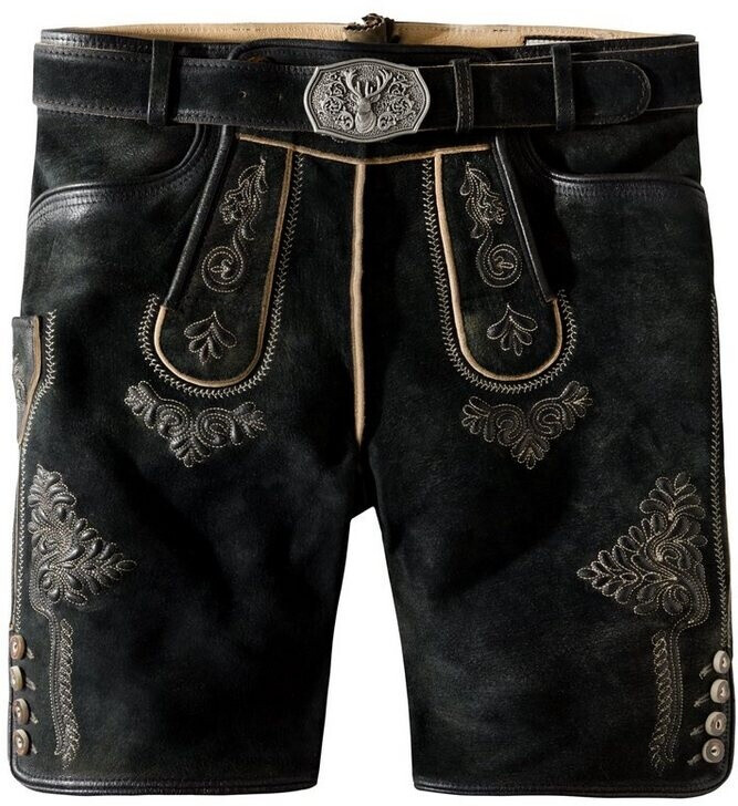 Pantalon En Cuir Beppo4 Court Stockerpoint - Cuir De Chèvre Tanné - Broderie Main, Laçage Ajustable - Coupe Classique