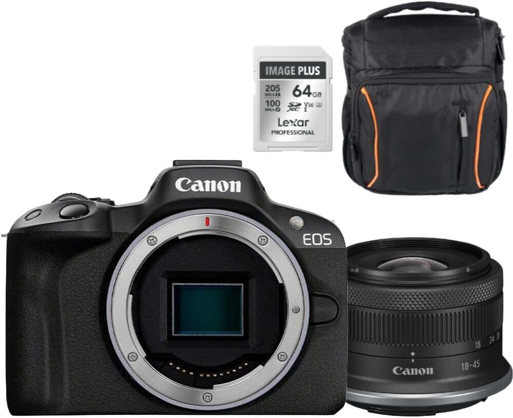 Buy Canon EOS R50 Kit 18-45mm Starter Kit Black from £834.00
