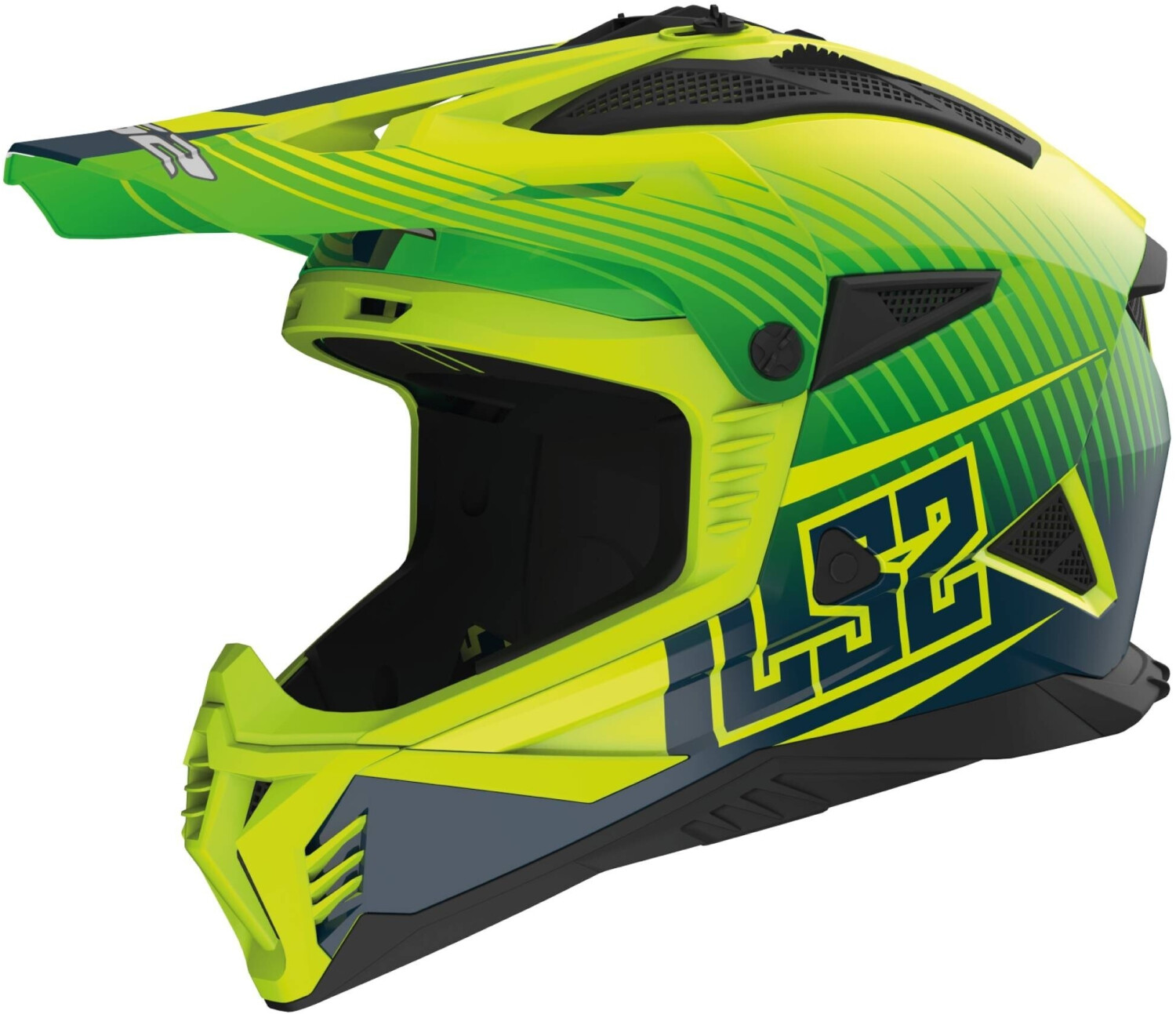 LS2 MX708 Fast II Duck H-V mat jaune/vert