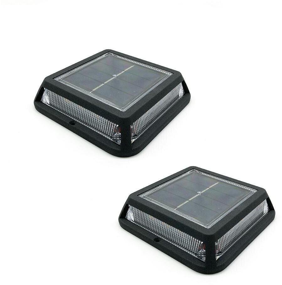 Lumisky 2 pieces solar lights for the garden, square, for setting up, LED marking, warm white, 2 x Quadry, 12 x 12 cm