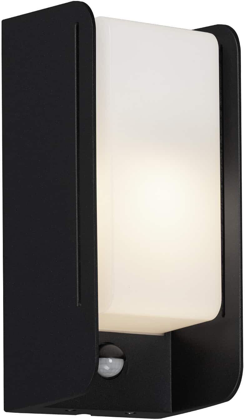 Briloner LED outdoor light, outdoor lamp including motion detector, twilight sensor, IP44, 1x E27, max. 12 watts, white/black, 255x120x100mm (LxWxH), 3017-015