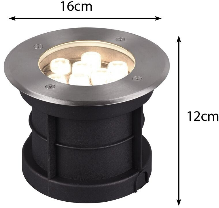 Trio LED recessed floor spotlight Belaja 821660207, metal nickel matt, incl. 9 watt LED