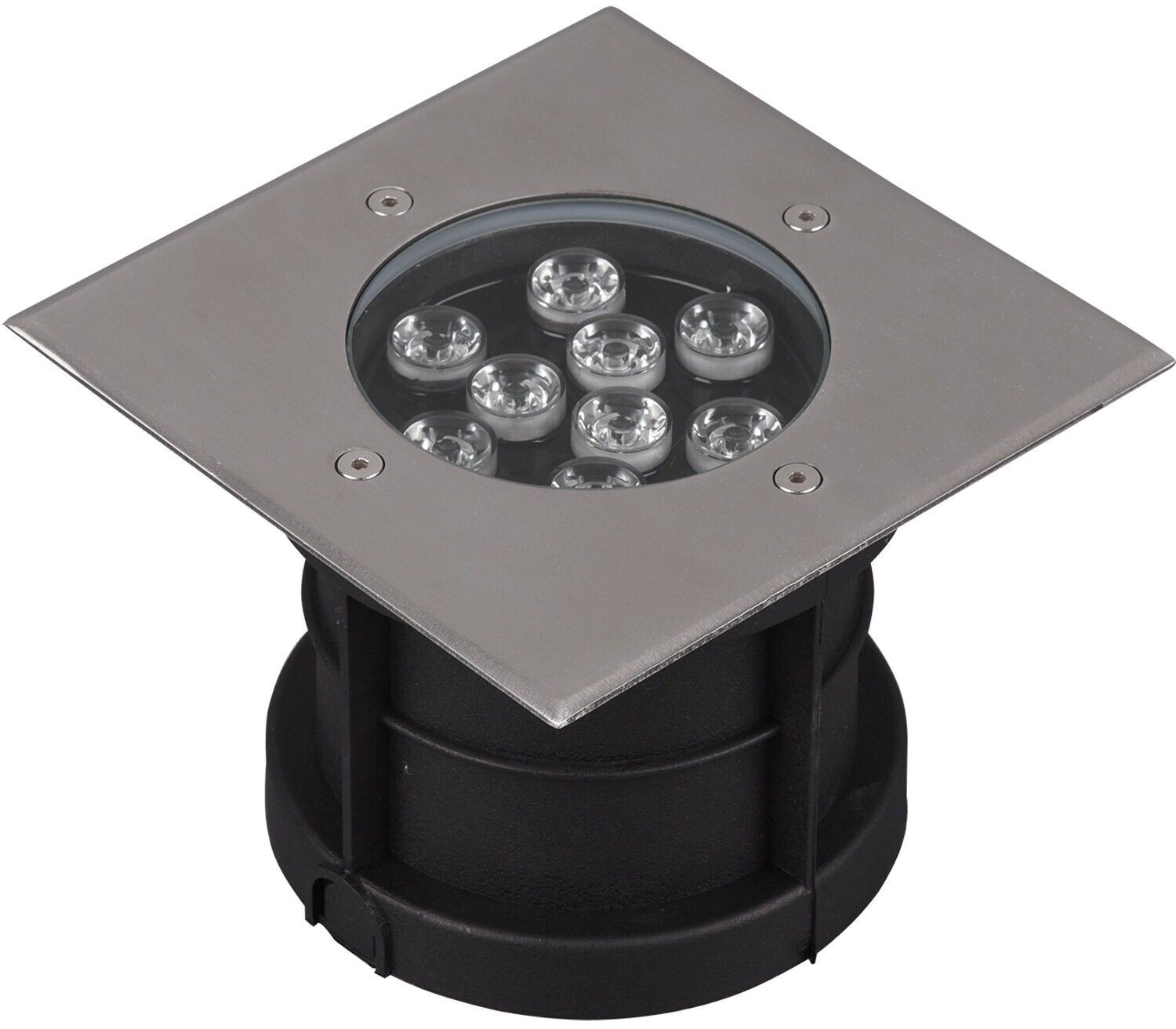 Trio LED recessed floor spotlight Belaja 821669207, metal nickel matt, incl. 9 watt LED, nickel matt, 16.5x16.5cm