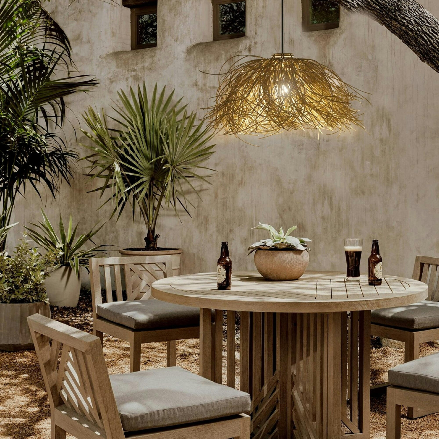 Lumisky Solar hanging light in boho style, braided, LED, warm white, H: 30 cm