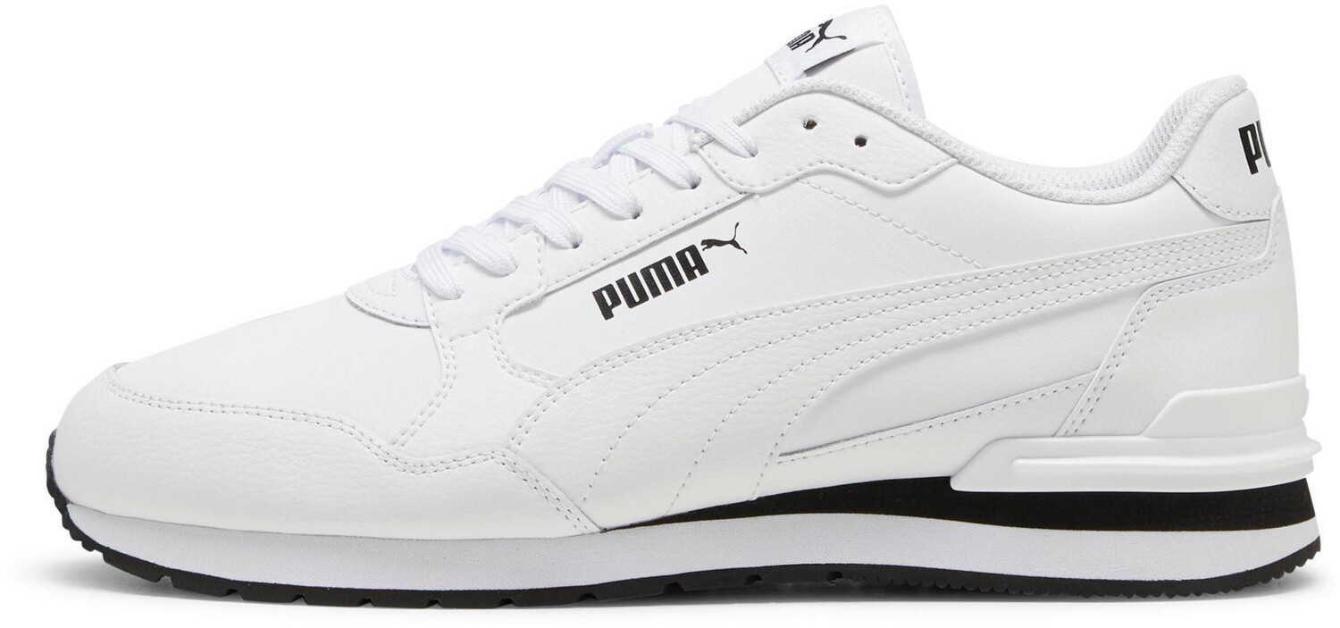 Black and white leather pumas deals