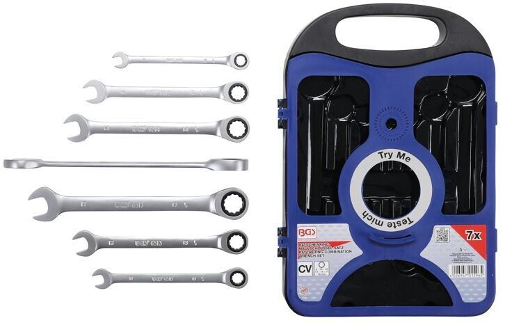 BGS Ratcheting Combination Wrench Set 8-19 mm 7 pcs. (1596)