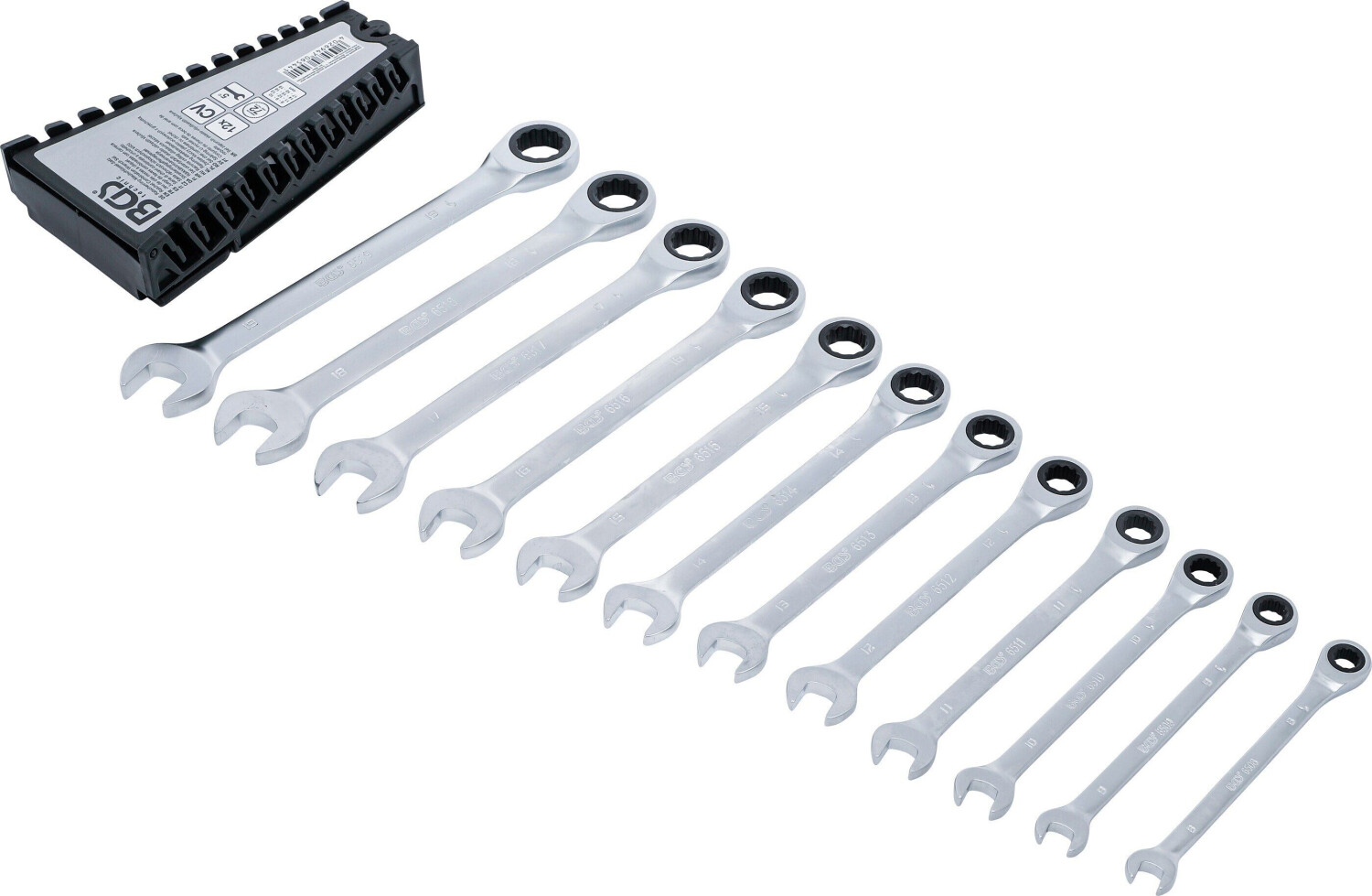 BGS Ratchet Combination Wrench Set 8 - 19 mm 12 pcs. (6544)