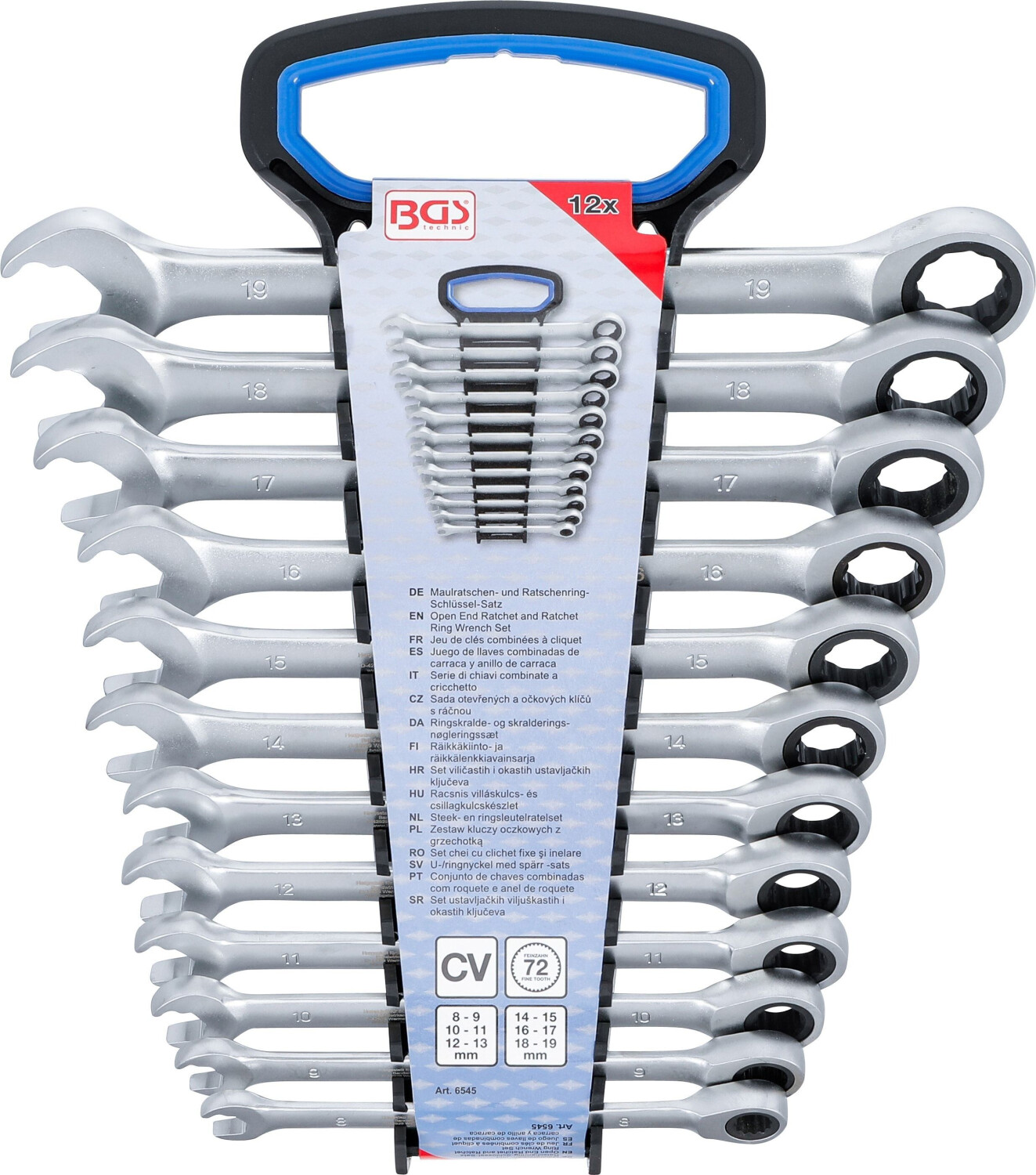BGS Open End Ratchet and Ratchet Ring Wrench Set 12 pcs. (6545)